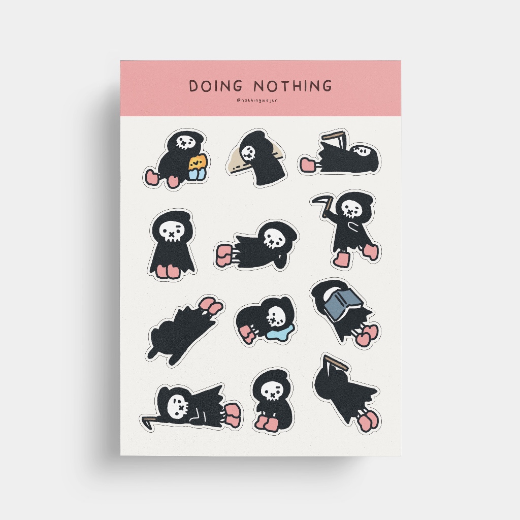 Doing Nothing | Kisscut Sticker Sheet | Shopee Malaysia