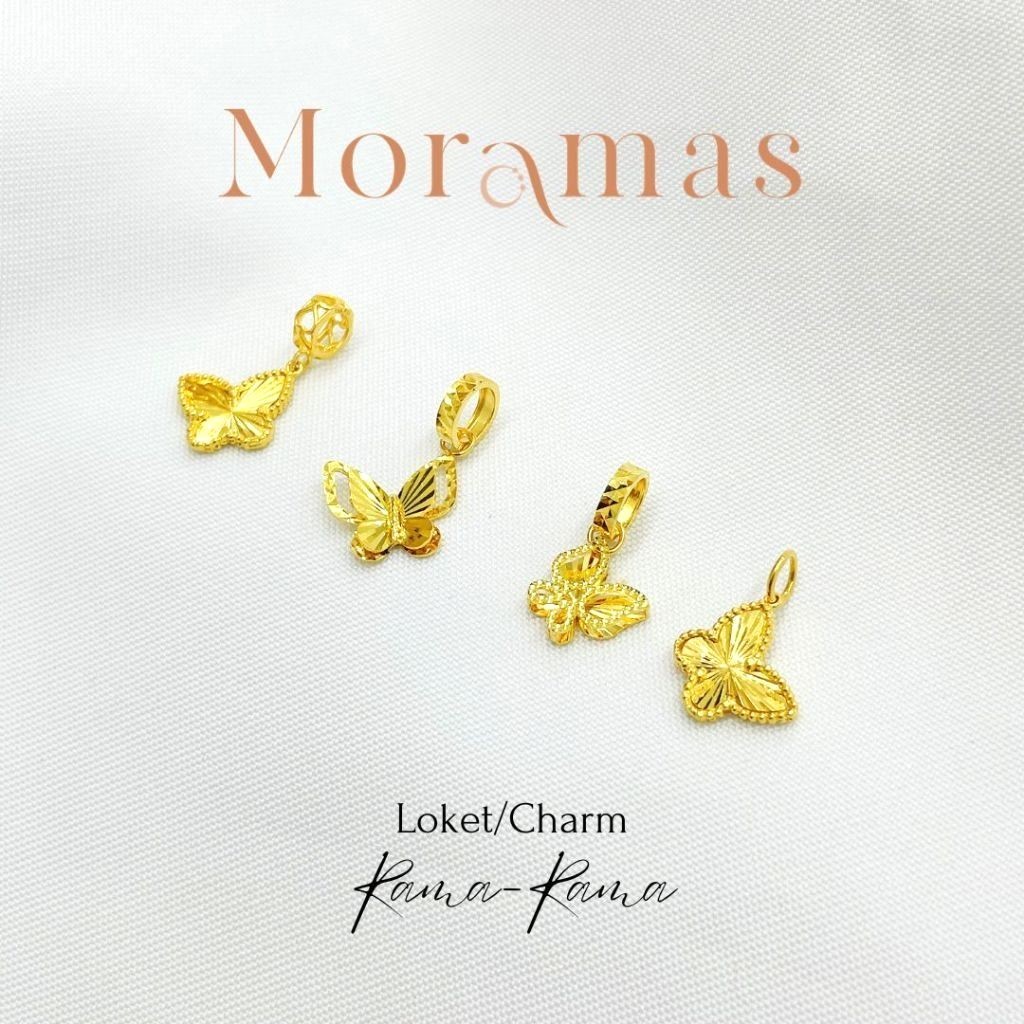 Moramas BUTTERFLY Pendant & Charm 916 Gold/ Loket & Charm RAMA-RAMA ...