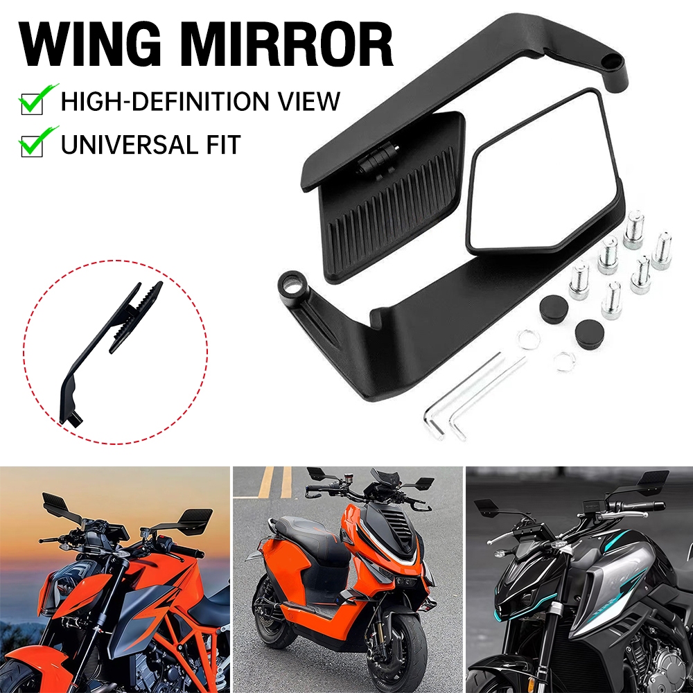 Universal Winglet Mirror Universal Motorcycle Adjustable Side Mirror ...