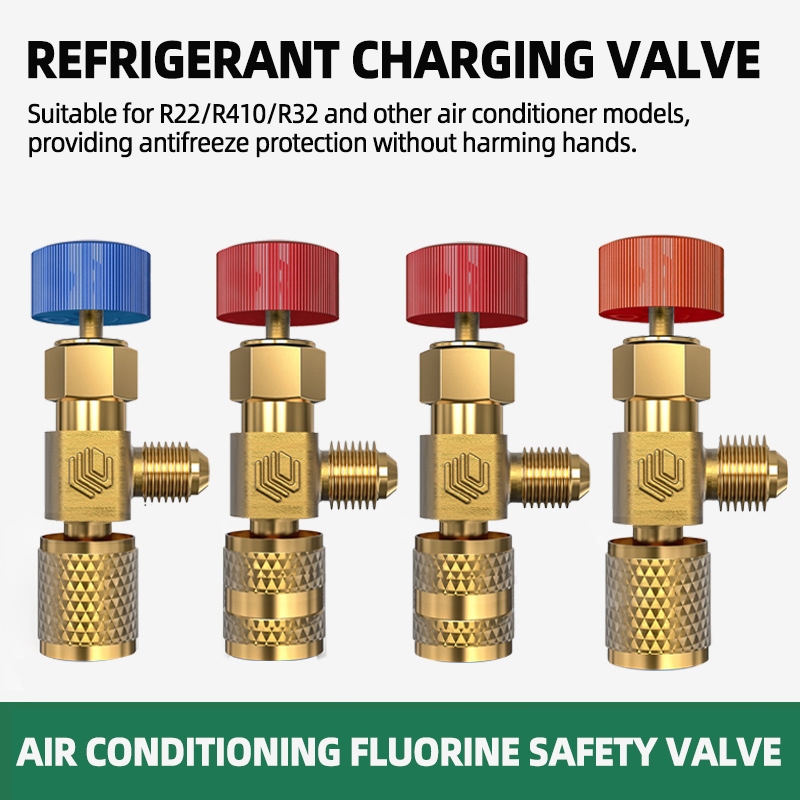 Safety valve adapter R32 R410a R22 refrigerant charge holding control ...