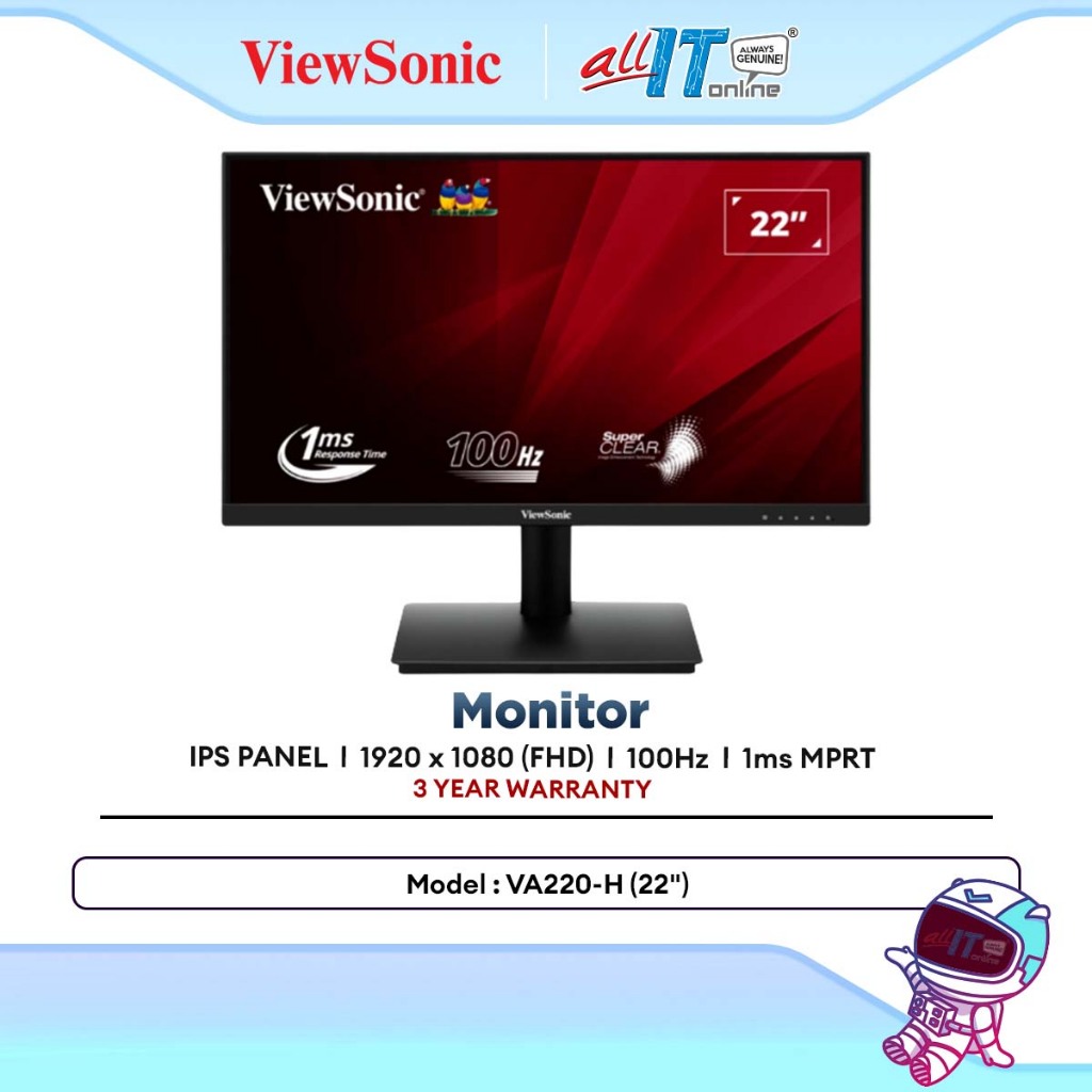 ViewSonic VA220-H 22" FHD VA Office Monitor | 100Hz | Variable Refresh ...