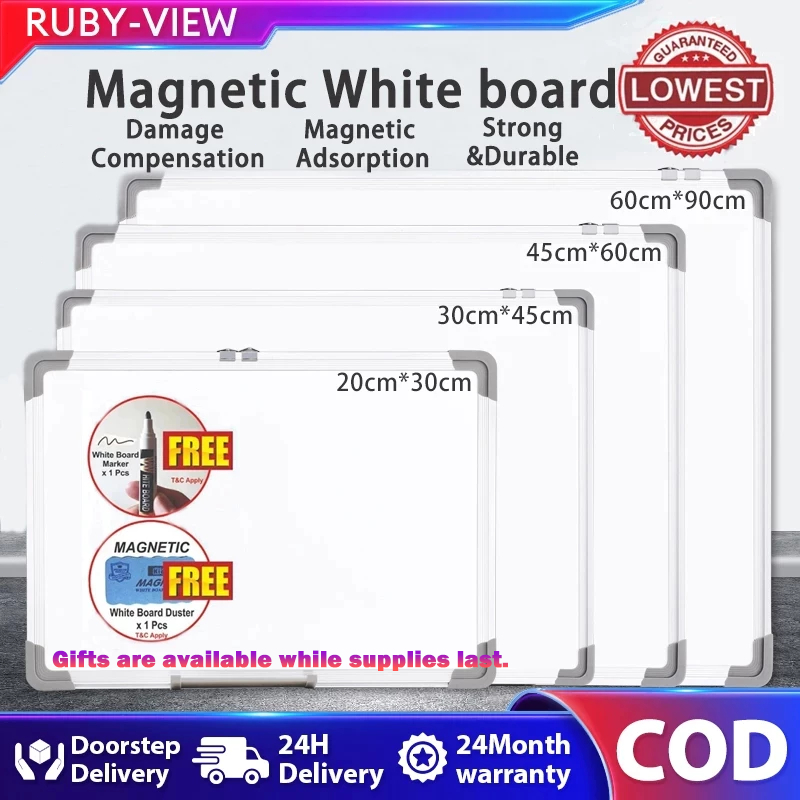 RUBY White Board Magnetic Whiteboard Aluminium Frame Solid Board ...