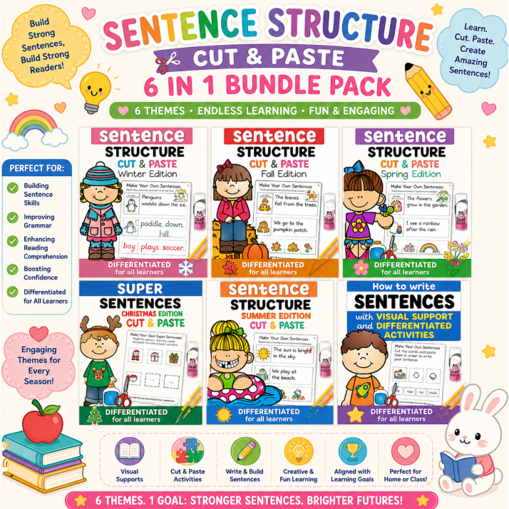 SENTENCE STRUCTURE CUT AND PASTE BUNDLE PRINTABLE | Shopee Malaysia