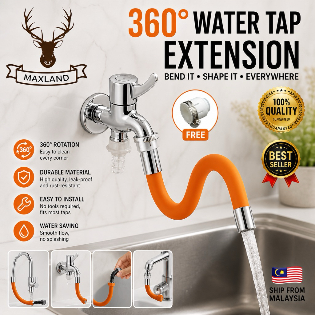 Adjustable Water Tap Extension 360 Rotate Faucet Extension Extender ...