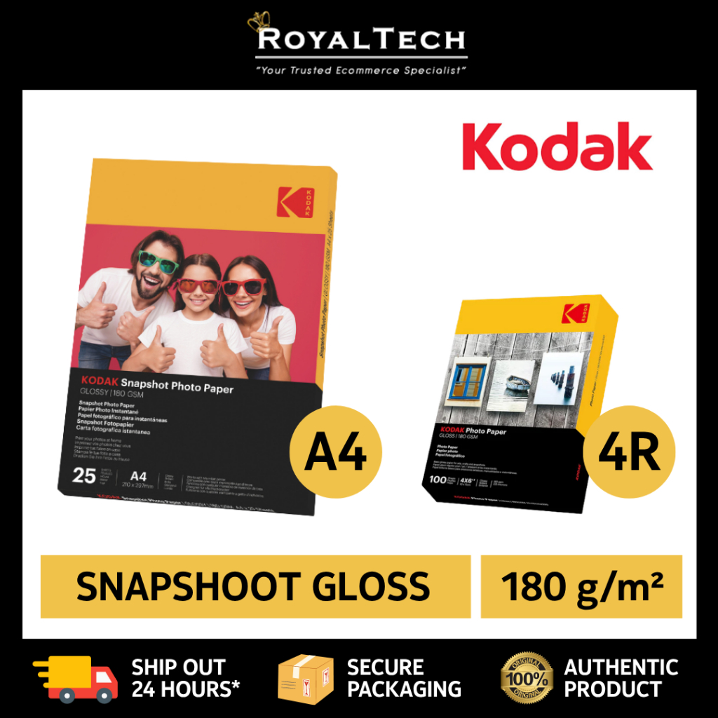 [ORIGINAL] Kodak Premium Photo Paper Gloss Inkjet Paper | A4 25 Sheet