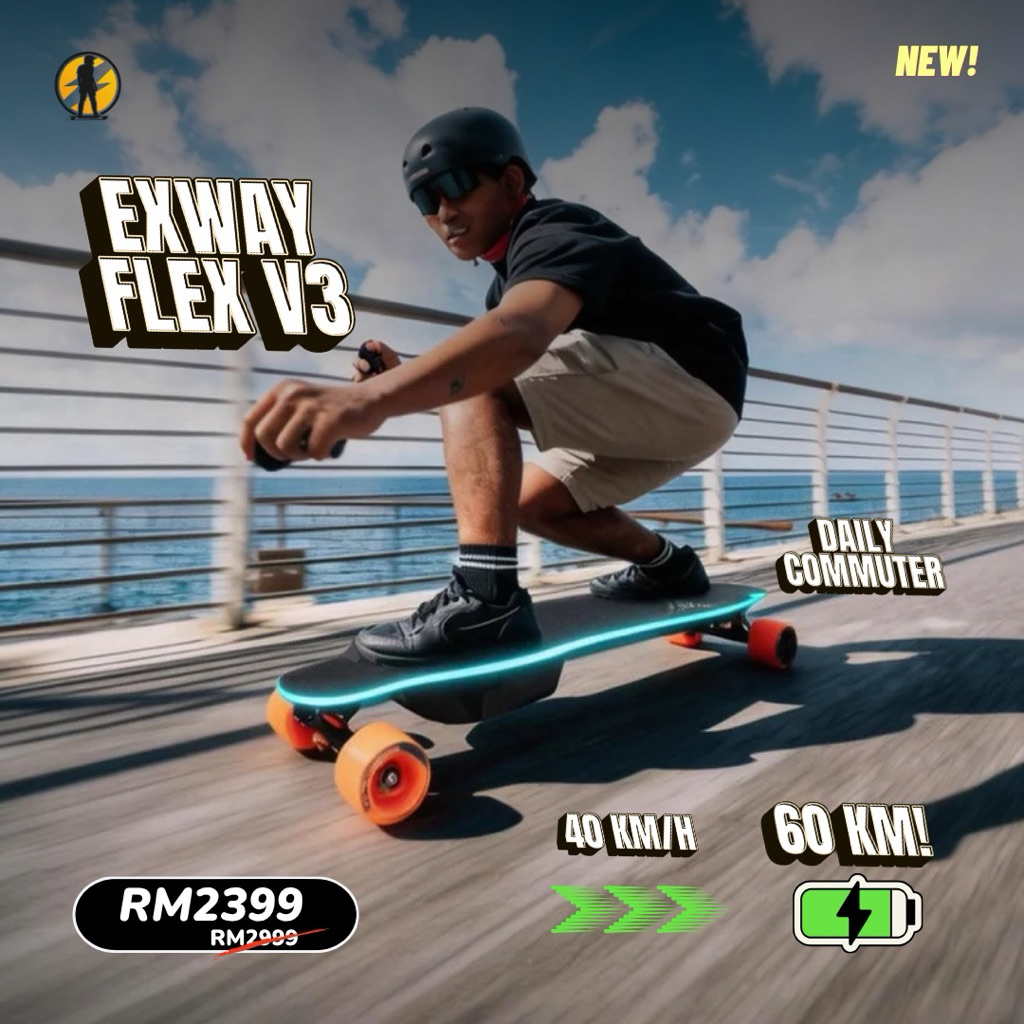 Exway FLEX RIOT Electric Skateboard (NEW BEST) | Shopee Malaysia