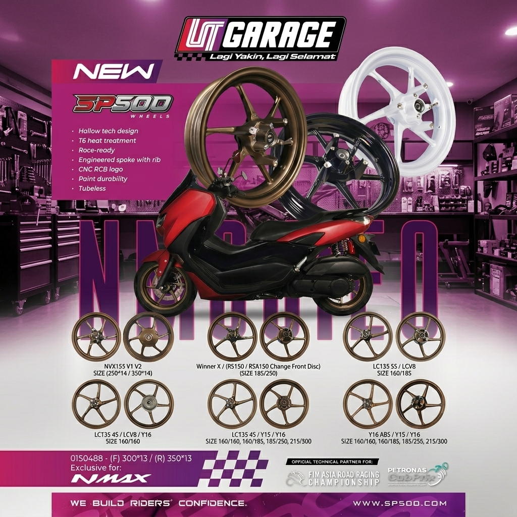 RCB SP500 SPORT RIM Y15 / Y16 / LCV8 / LC 4S 5S / 125ZR / LAGENDA ...
