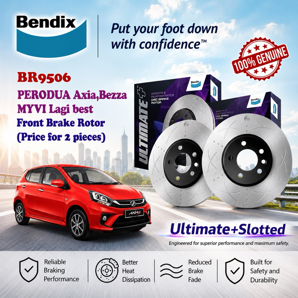 PERODUA AXIA, BEZZA, MYVI LAGI BEST 2011-2017 BENDIX ULTIMATE+ SLOTTED ...