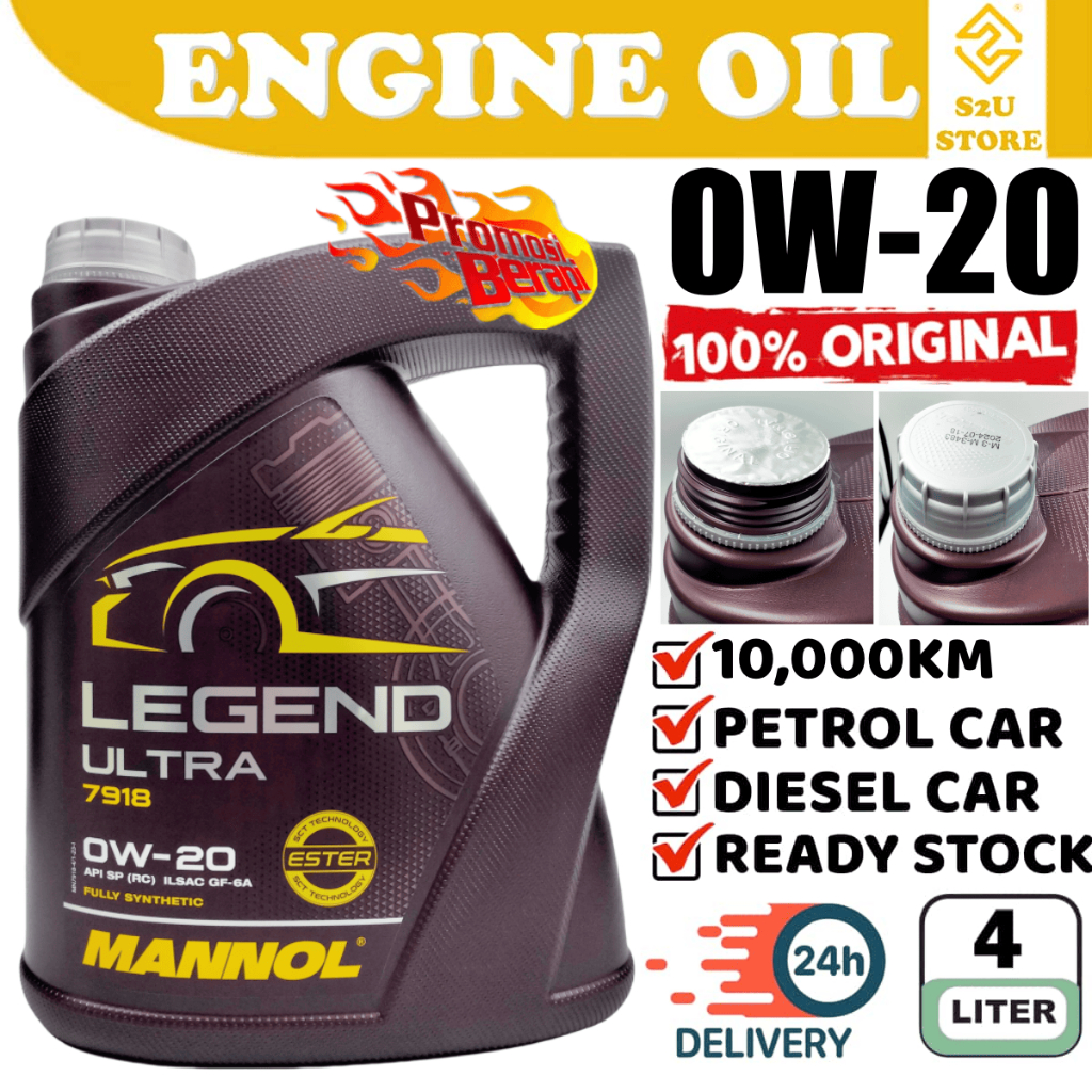 S2U Original Engine Oil Mannol 0W20 Fully Synthetic Proton Perodua ...