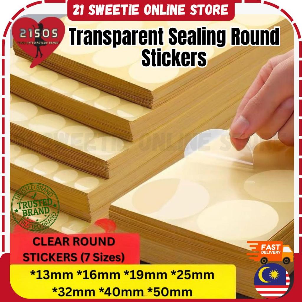 Clear Round Stickers PVC Sealing Transparent Sticker Strong Adhesive ...