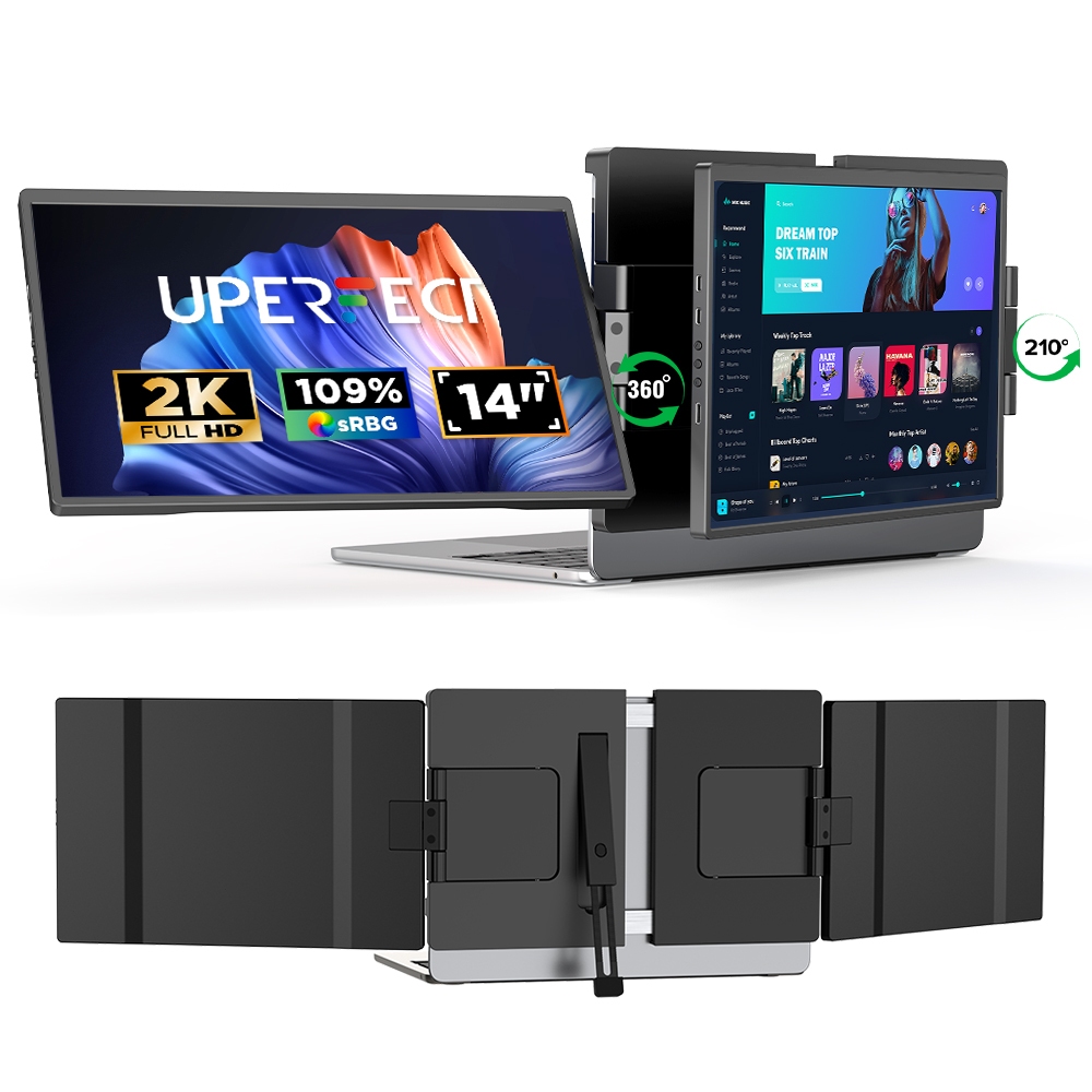 UPERFECT 2K Triple Portable Monitor [Local delivery] 14inch For Laptop ...