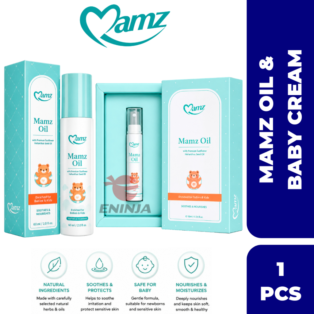 【100% ORIGINAL】MAMZ Baby Oil & Cream Habbatus Sauda Spray Asma Batuk ...