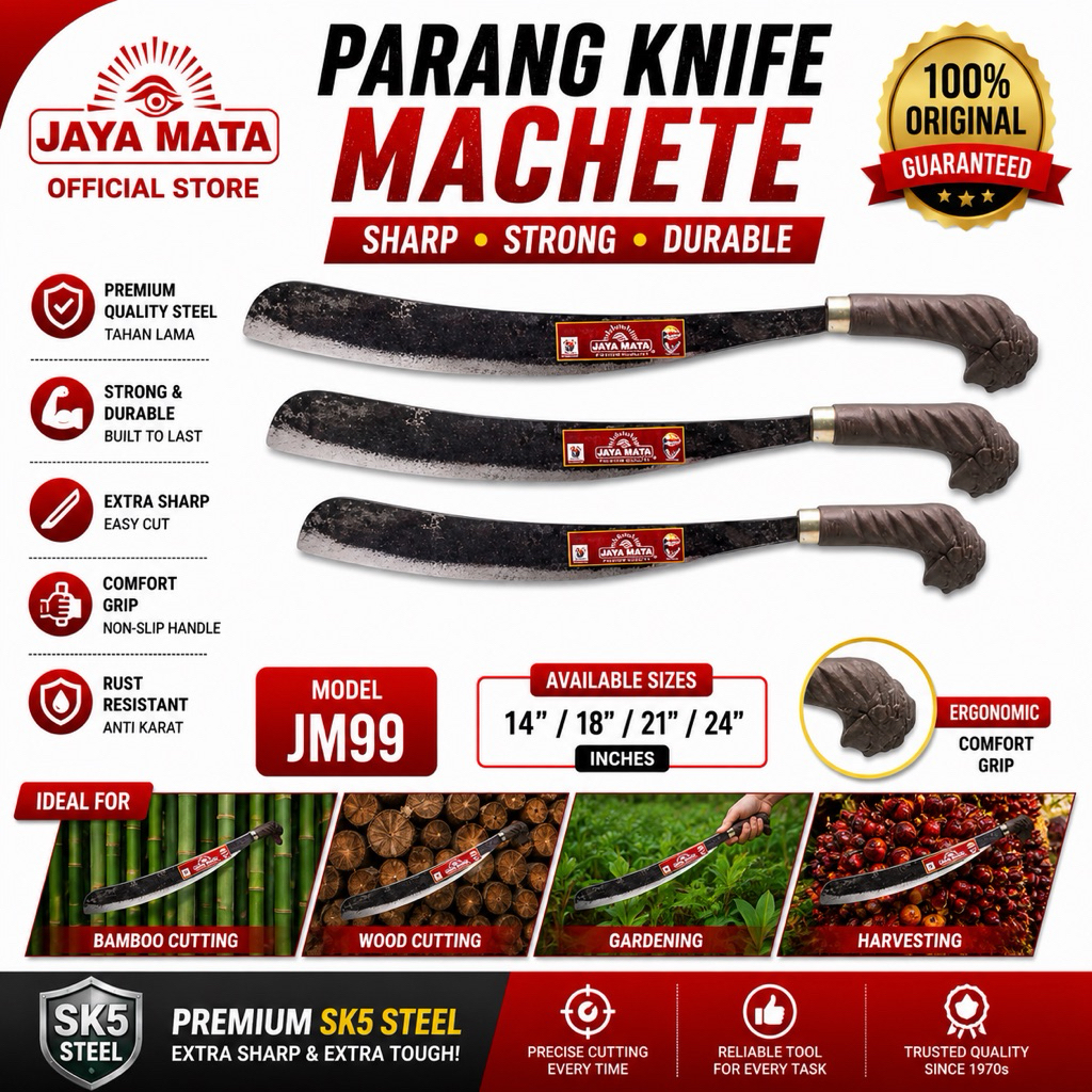 【100% Original】JAYA MATA Hang Hero Parang Knife 14” 18” 21” 24 ...