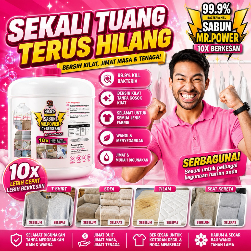 Sabun Makeover Power 10x Berkesan! Karat Baju Rendam Kotoran Laundry ...