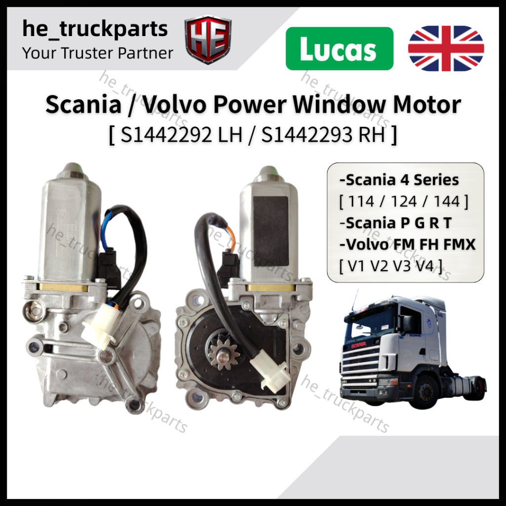 LUCAS Power Window Motor Scania 114 124 4 Series 5S 6S / VOLVO FM FH ...