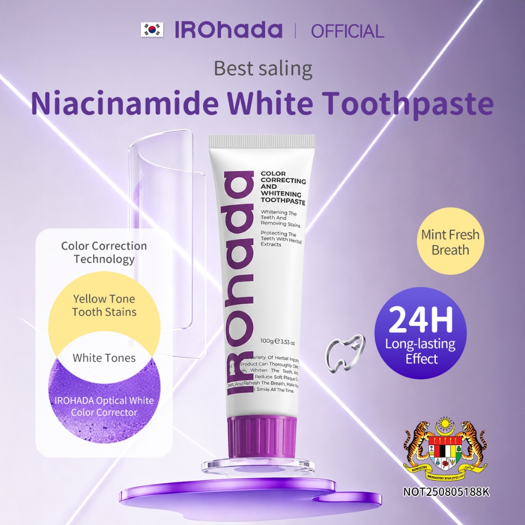 IROHADA Whitening Toothpaste 100g Menthol Niacinamide Sorbitol Fresh ...
