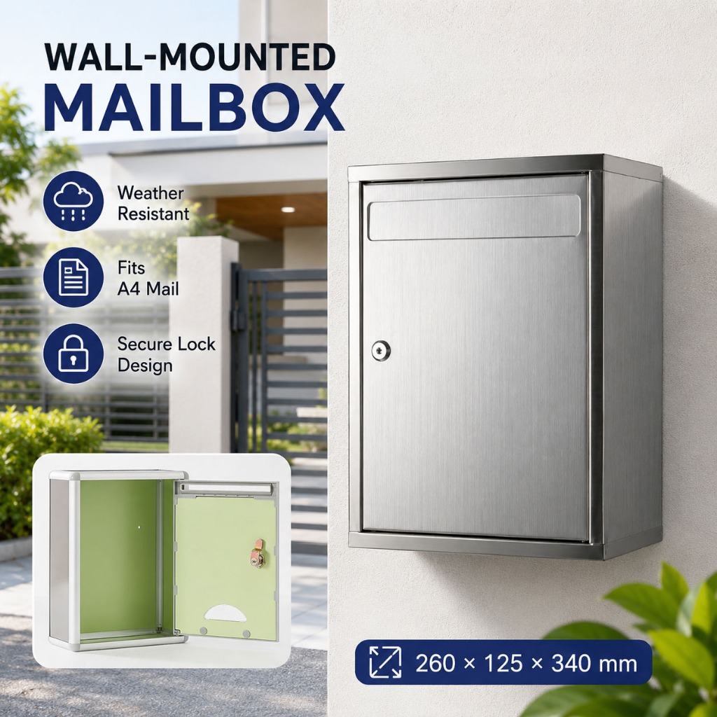 📣LOWEST PRICE📣Stainless Steel Letter Box Keyable 304 Wall Mounted Solid ...