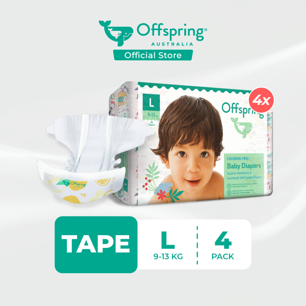Offspring Fashion Baby Diapers Tape L (144pcs) [4 Packs] | Shopee Malaysia