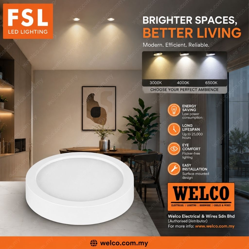 FSL LED CEILING LAMP / SURFACE DOWNLIGHT 18W & 24W [ROUND] | Shopee ...