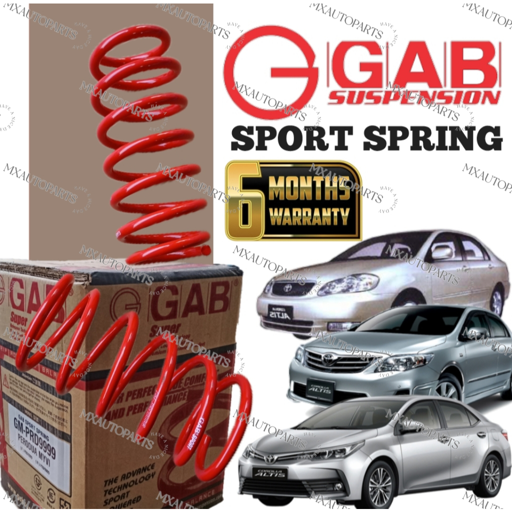 ORIGINAL GAB SPRING SPORT LOWER TOYOTA COROLLA ALTIS ZZE121 ZZE122 ...