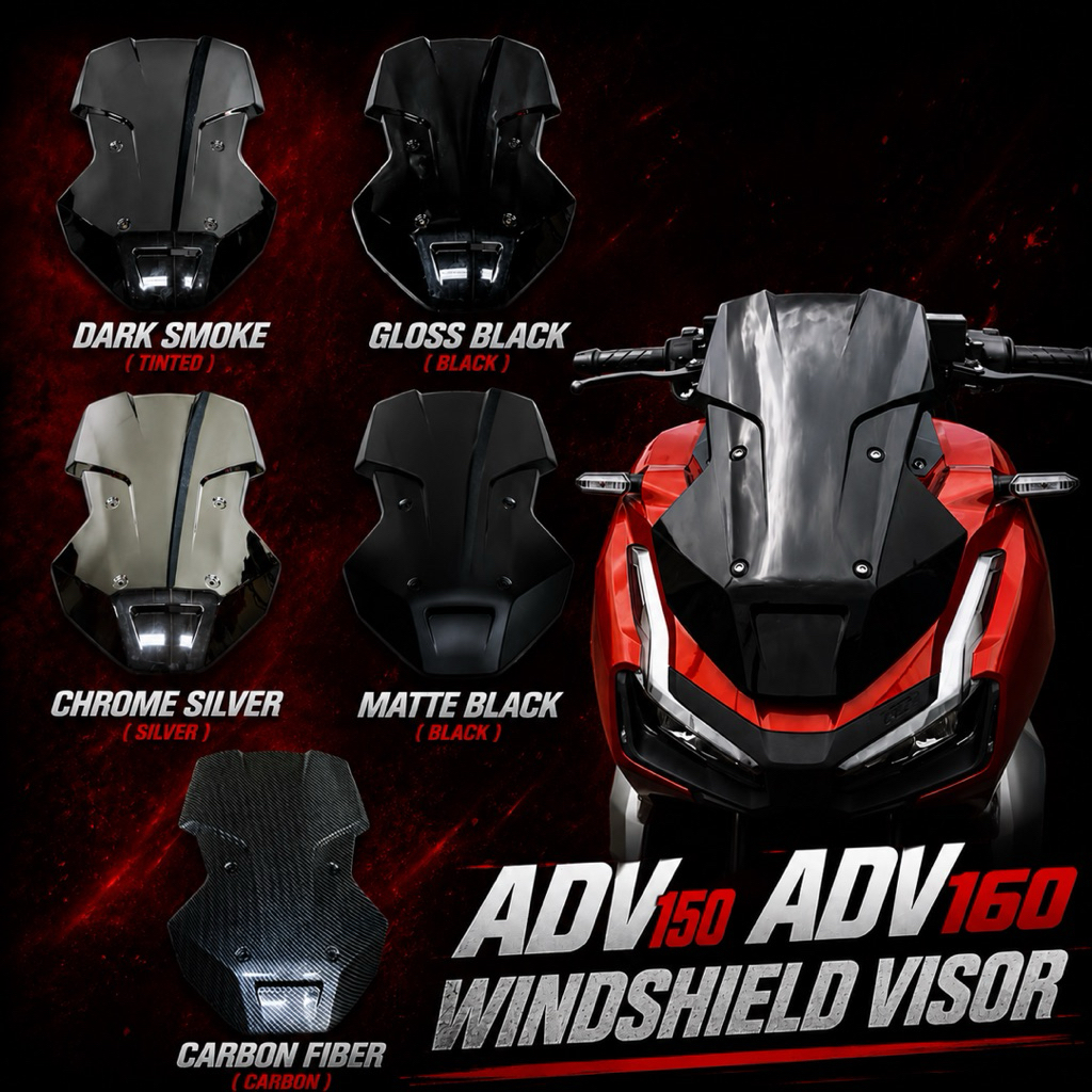 Honda ADV150 ADV160 Windshield Visor Rainbow Nano Silver Design OEM ...