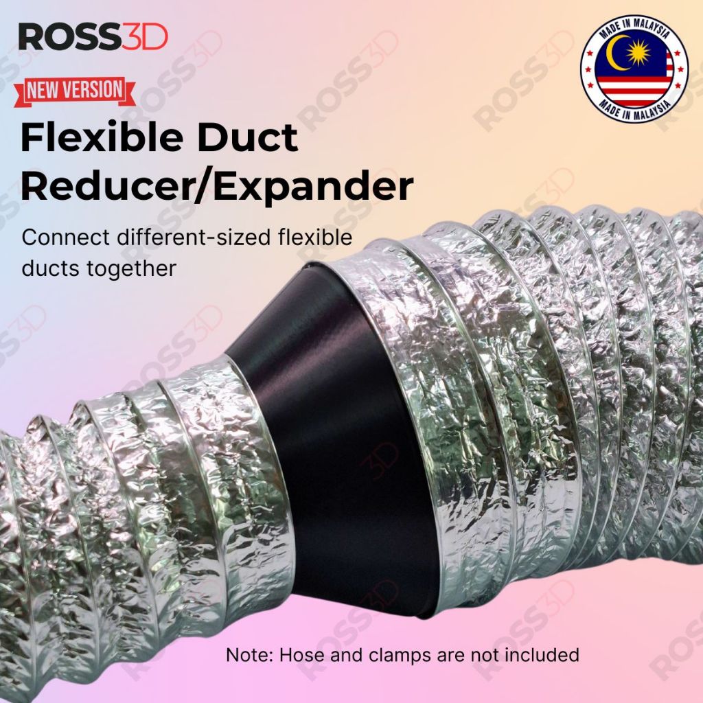 ROSS3D Flexible Ventilation Duct Reducer / Expander Adapter 3