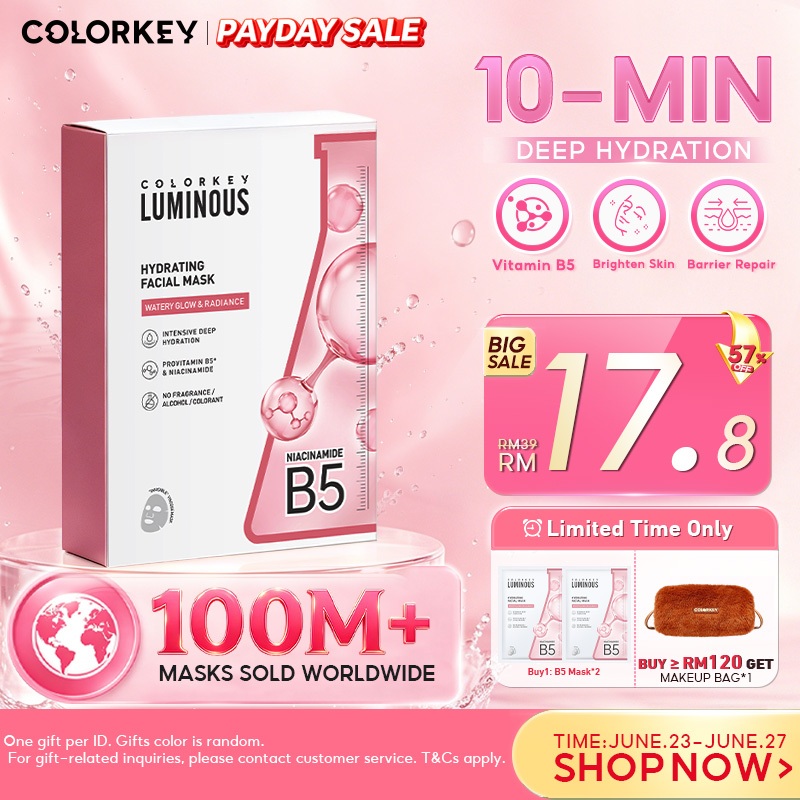 COLORKEY Luminous B5 Niacinamide Brightening Hydrating Serum Sheet Mask ...