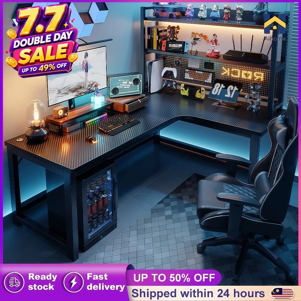L Shape Computer Table Computer Desk Study Writing Table PC Corner Desk ...