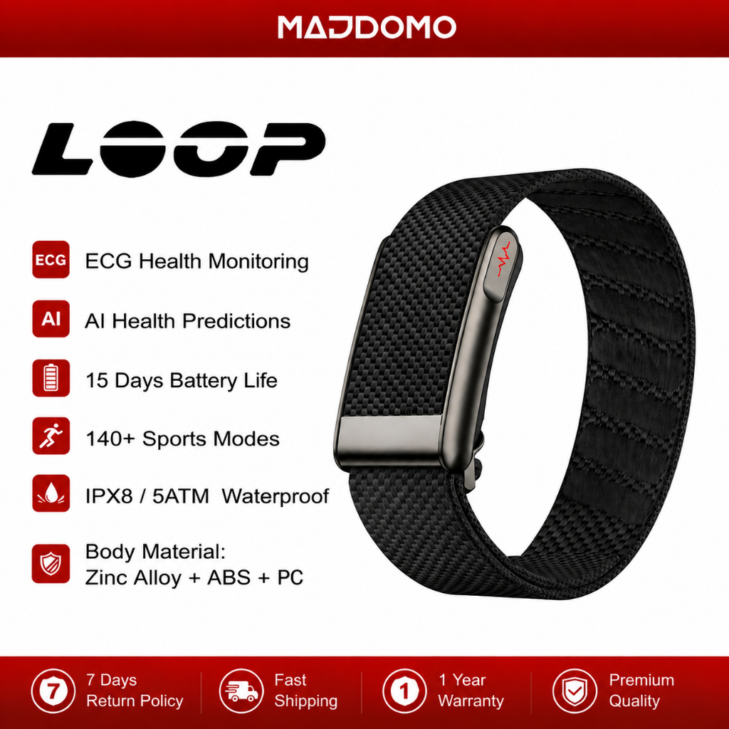 MAJDOMO LOOP Smart band ECG GPS NFC Screenless Sport Band IPX8/5ATM ...