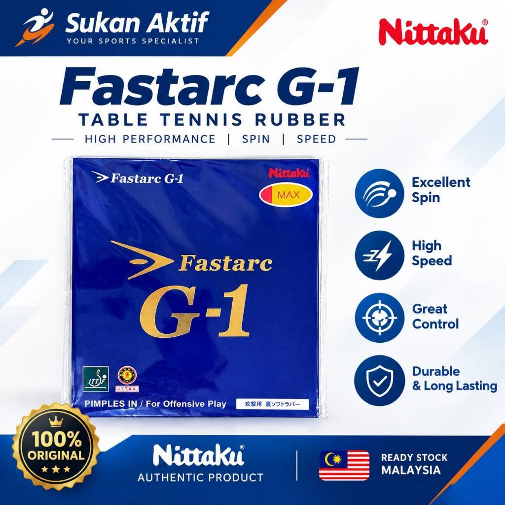 Nittaku Fastarc G-1 MAX Table Tennis Rubber l Pimples In l Offensive ...