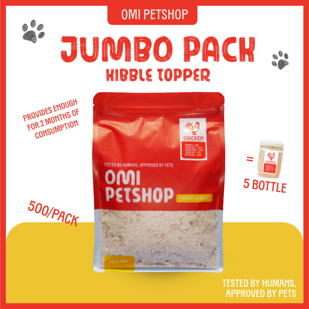 OMI Petshop Jumbo Pack Kibble Topper 500g Isi Ayam Hancur Makanan ...