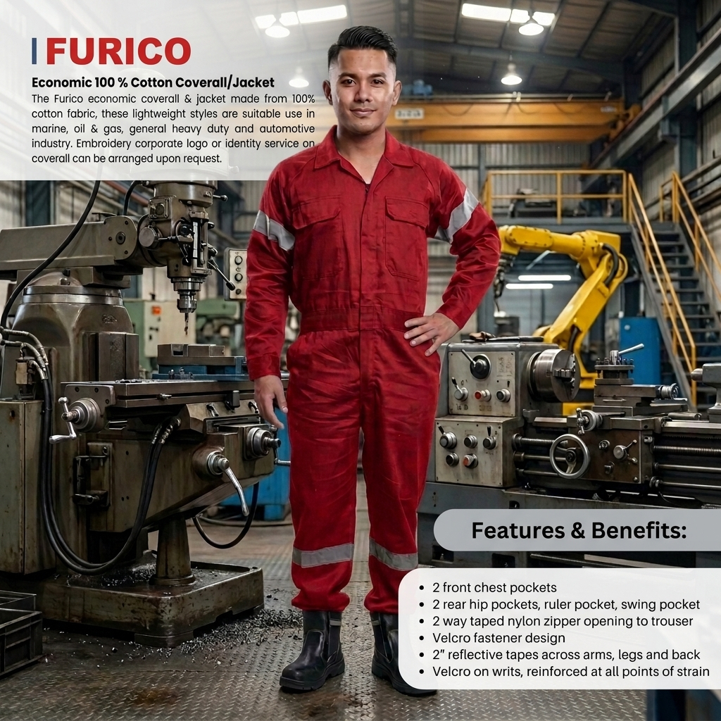 FURICO COVERALL SIRIM DOSH WORKING REFLECTIVE OVERALL RED NAVY BLUE ...