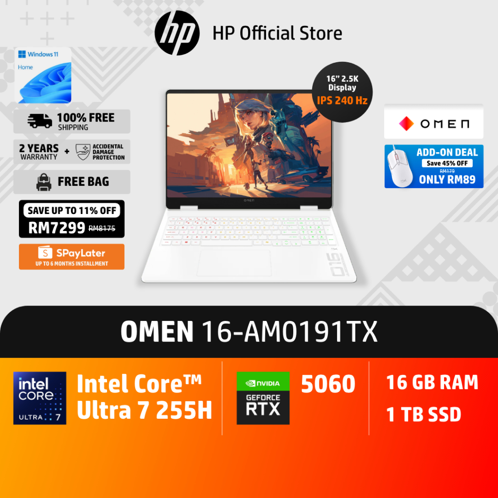 HP OMEN Gaming Laptop 16 inch | Intel Core Ultra 7 | 16
