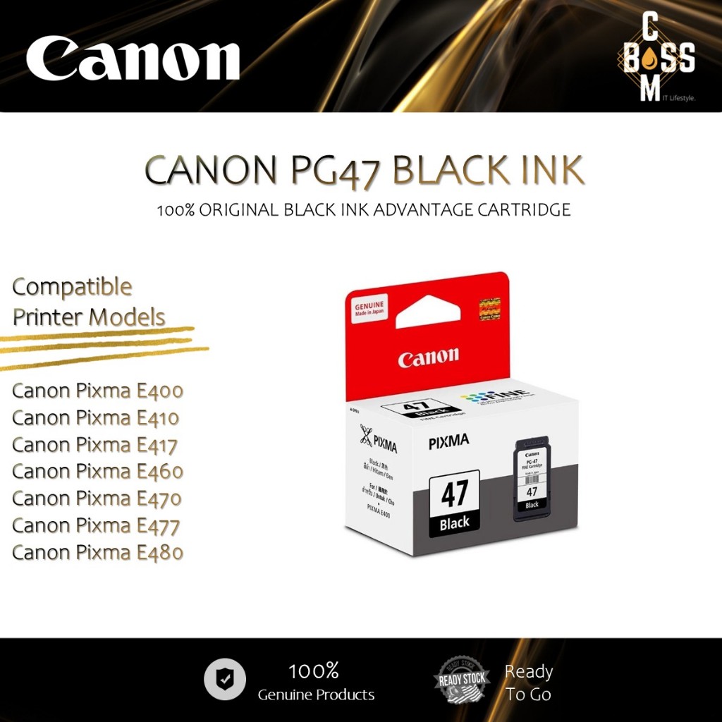 CANON PG-47 BLACK FINE CARTRIDGE (15ML) | Shopee Malaysia