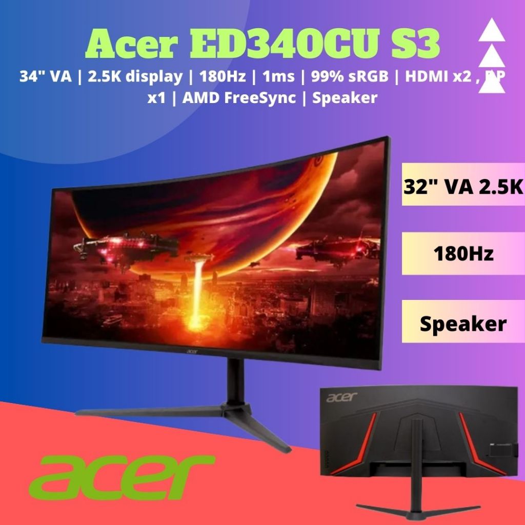 Acer ED340CU S3 Gaming Monitor 34