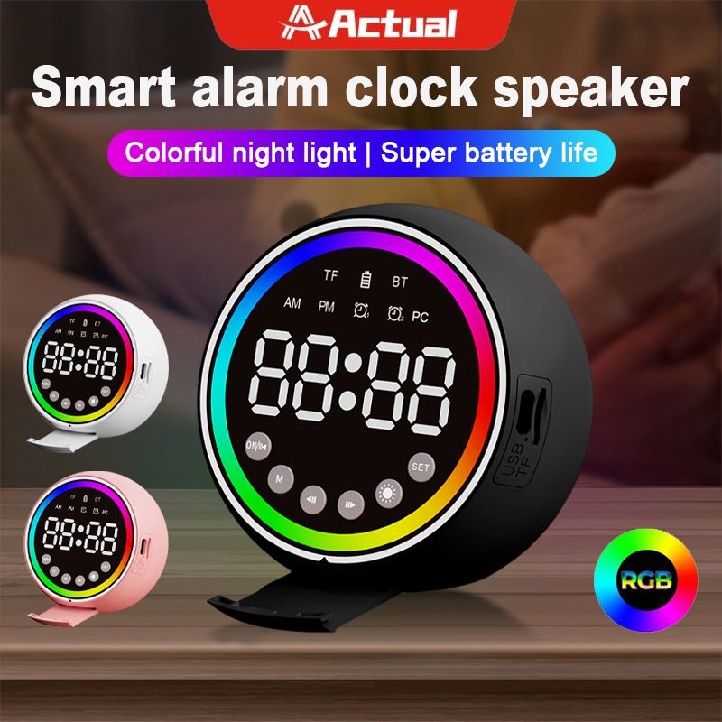 Actual【COD】Speaker Bluetooth Jam LED Smart Multi-function Alarm Clock ...