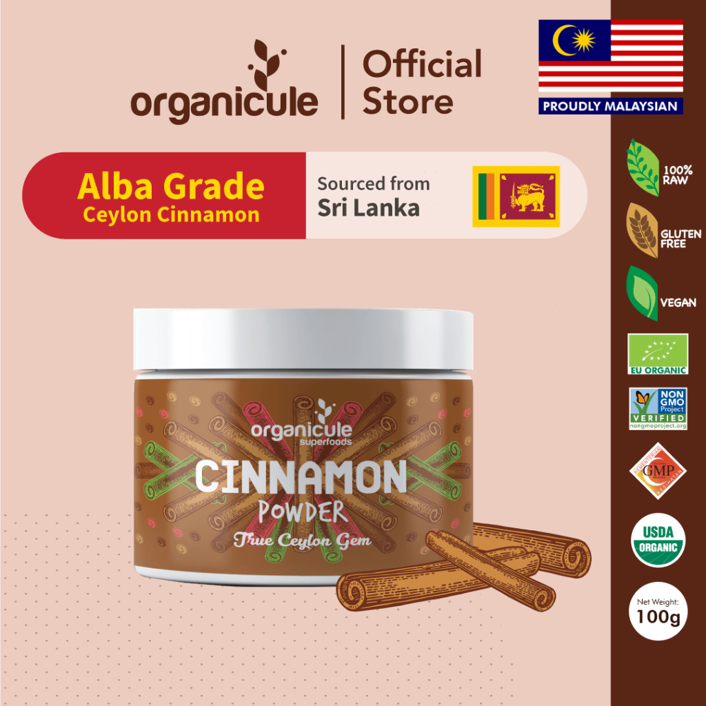 Organicule Ceylon Cinnamon Powder [100g] | Alba Grade | Anti-Diabetic ...