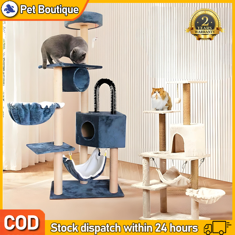 Cat Tree Series Premium Sisal Cat Wooden Tree Scratcher 2/3 Levels Cat ...
