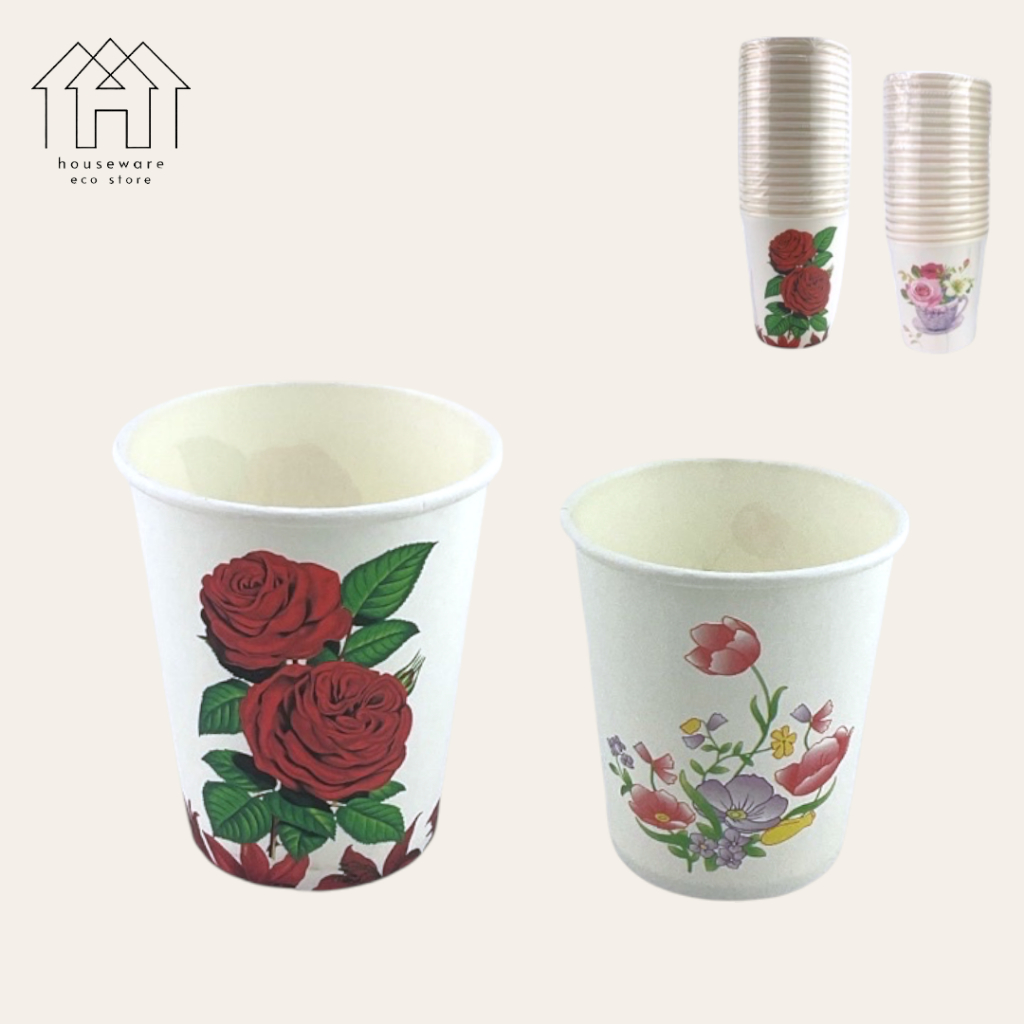 (6oz & 9oz) Flower Design Paper Cup Disposable Paper Drinking Cup Test ...