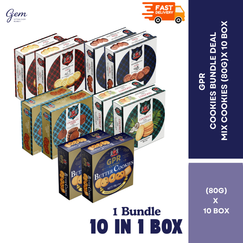 GPR Classic Cookies Bundle – 5 Flavours in x 2 Box (80g x 10) | Shopee ...