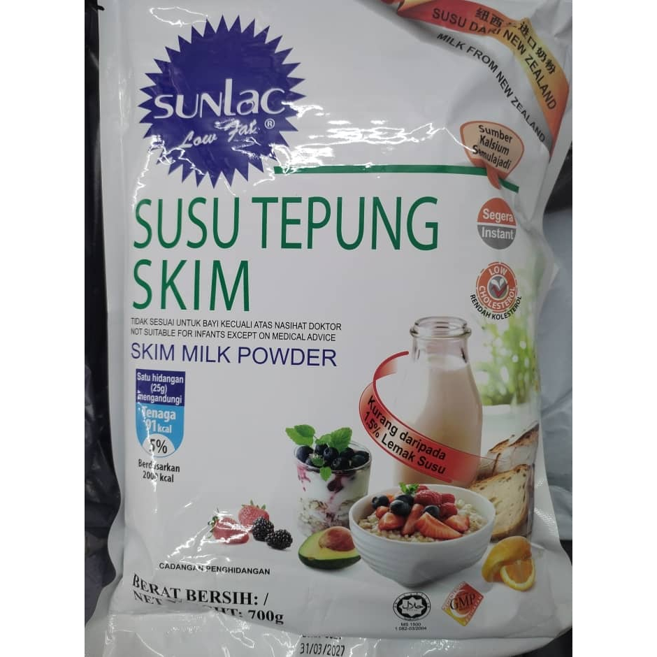 Sunlac Low Fat Skim Milk Powder (700g) | Shopee Malaysia