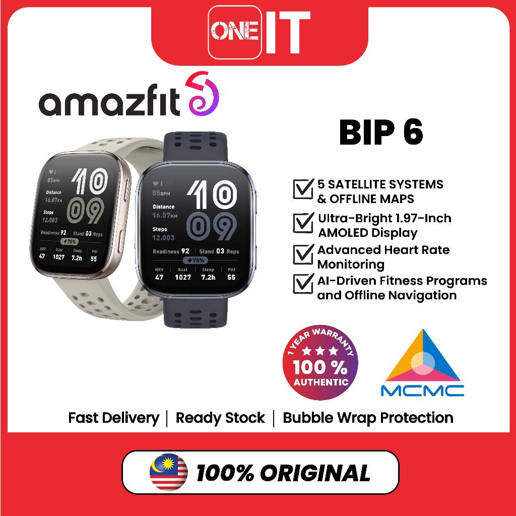 Amazfit Bip 6 Smart Watch 46mm with Outdoor Offline Maps and Navigation, Fitness Tracker Support 140+ Workout Modes