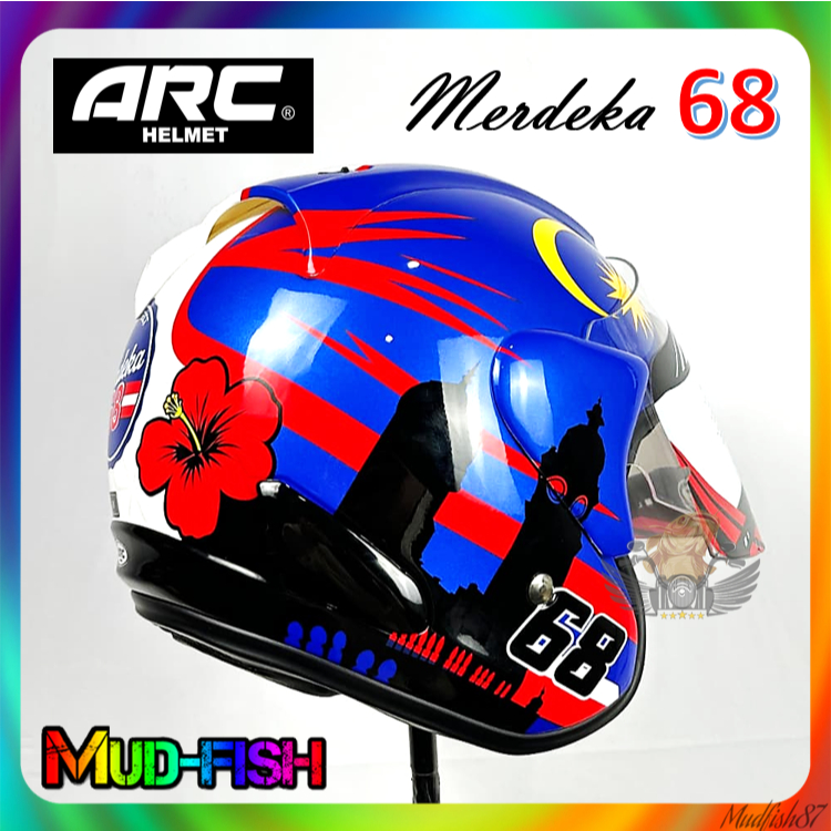 TOPI KELEDAR ARC RITZ NEW LIMITED MERDEKA 68TH 68 HELMET | Shopee Malaysia