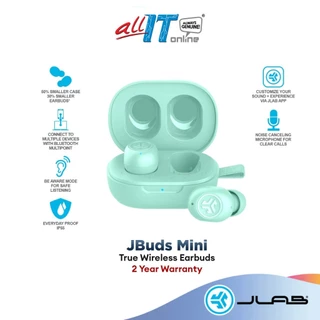 JLAB JBuds Mini True Wireless Earbuds | 20H+ LONG PLAYTIME | SMALL FIT | IP55 SPLASHPROOF | CRYSTAL CLEAR CALLS