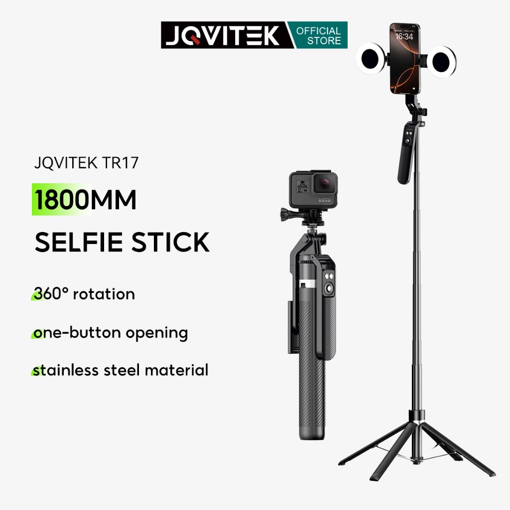 JQVITEK TR17 Ultra Stable Tripod with 1/4 Interface Adapter 180cm ...