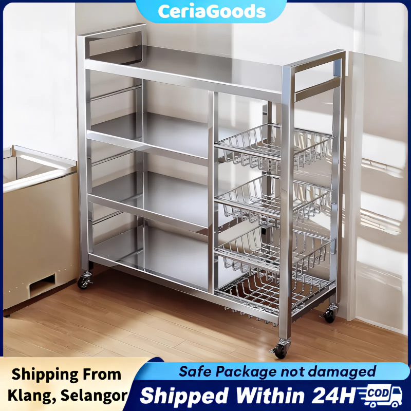 304 Stainless Steel Multi layer Kitchen Storage Rack Vegetable Basket ...