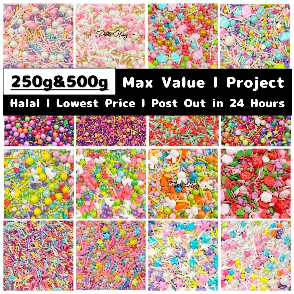 [250g/500g] Cheapest HALAL Cake Sprinkles Sugar Ball Cake Decoration ...