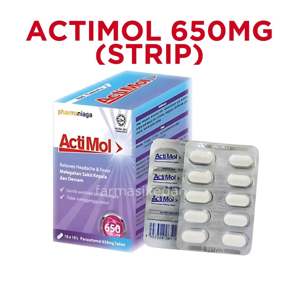 Actimol 650mg Tablet (Strip) | Ubat Demam, Tahan Sakit Kepala & Badan ...