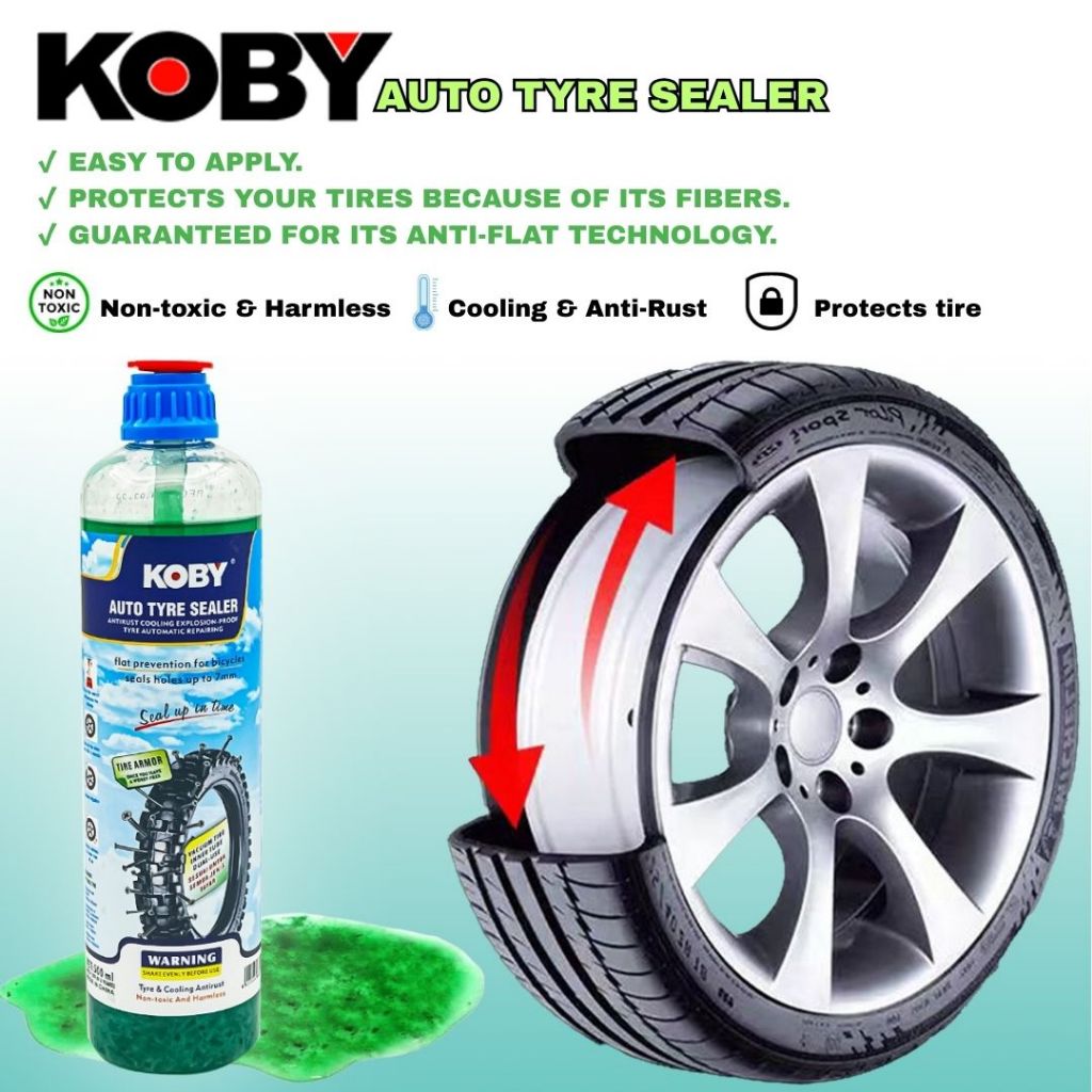 KOBY Motorcycle / Car / Bicycle Tubeless Tyre Auto Tyre Sealer Tyre ...