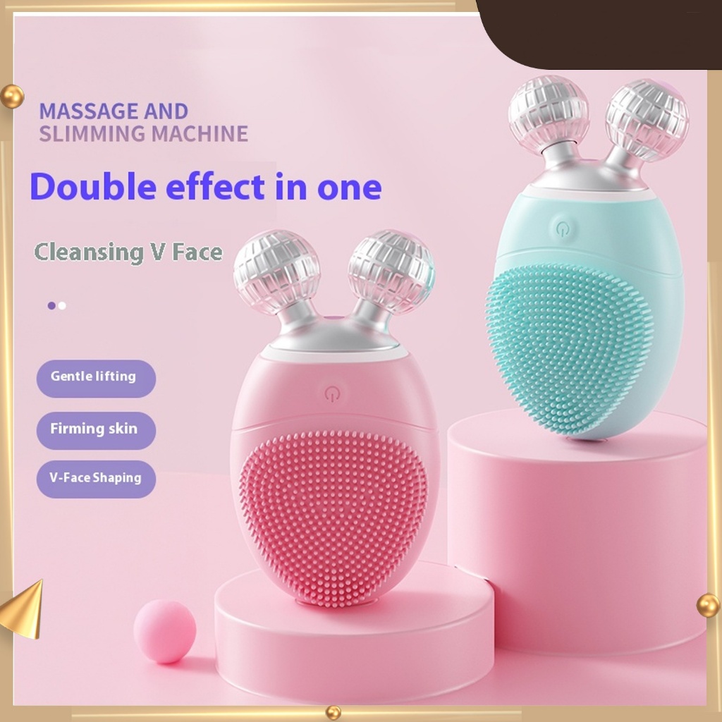 Electric ultrasonic silicone facial cleansing device, wireless ...